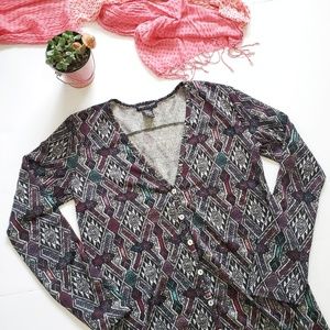 About A Girl Sweaters - 3 For $15 Aztec Print Knit High Low Tunic Cardigan About A Girl Sweaters - 3 For $15 Aztec Print Knit High Low Tunic Cardigan